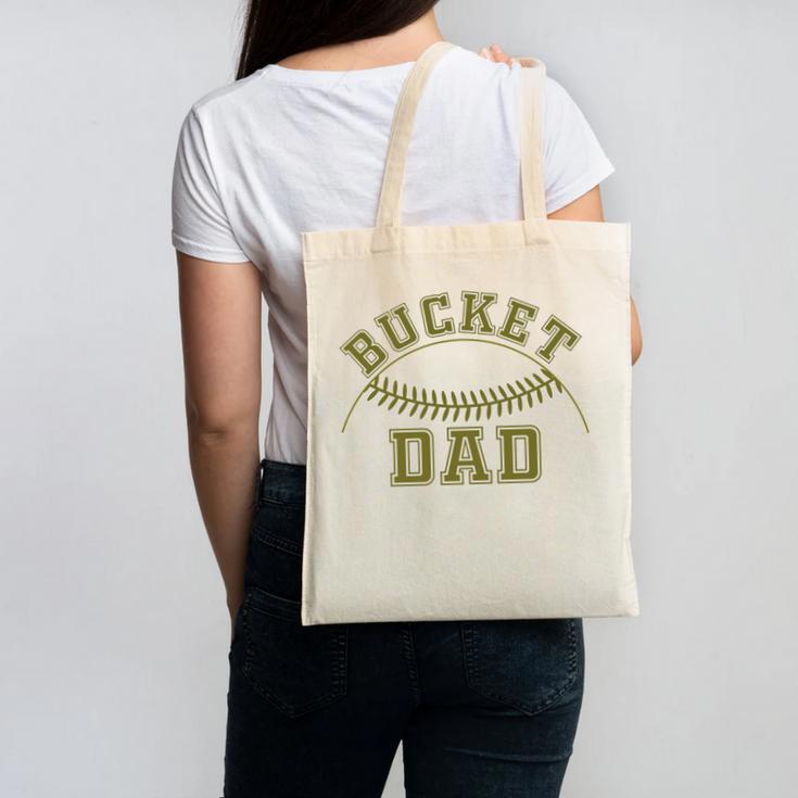 Bucket Dad Softball Dad Baseball Player Dad Canvas Tote Bag