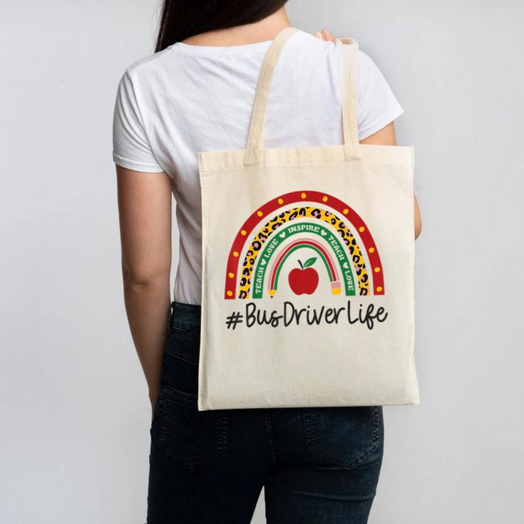 Bus Driver Rainbow Appreciation Day Hello Back To School Canvas Tote Bag