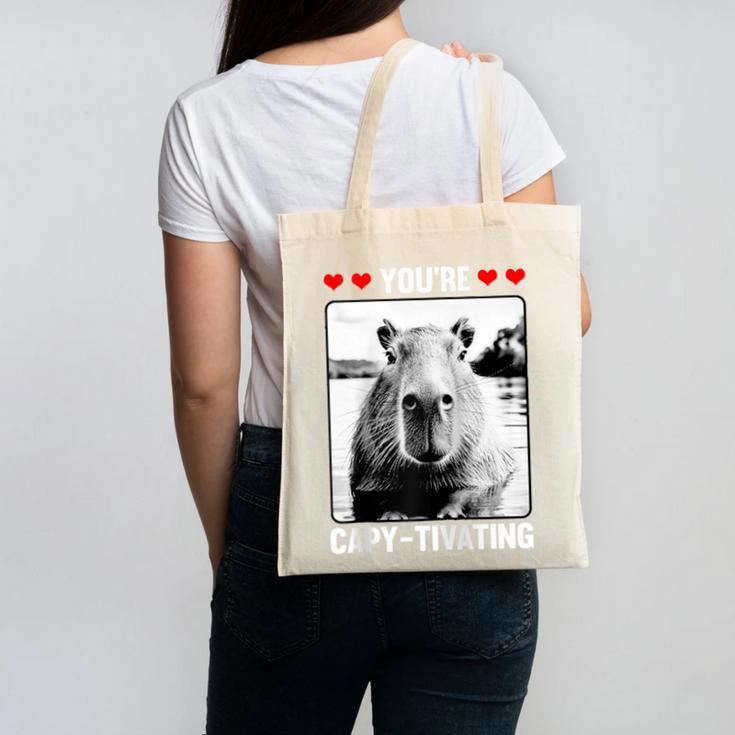 Capybara Love Valentines Day Cute Animal Hearts Raglan Baseball Tee Canvas Tote Bag