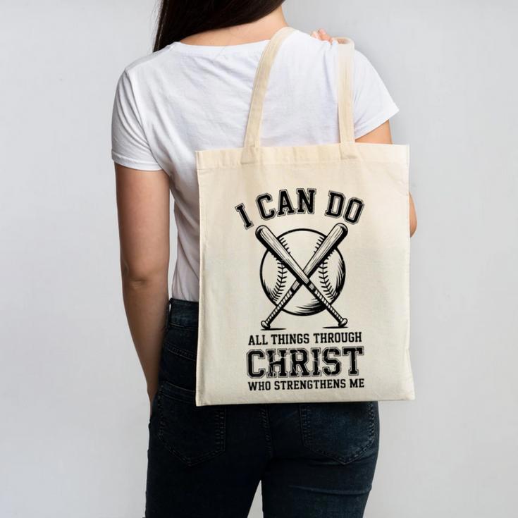 Christian Baseball Philippians 4 Canvas Tote Bag