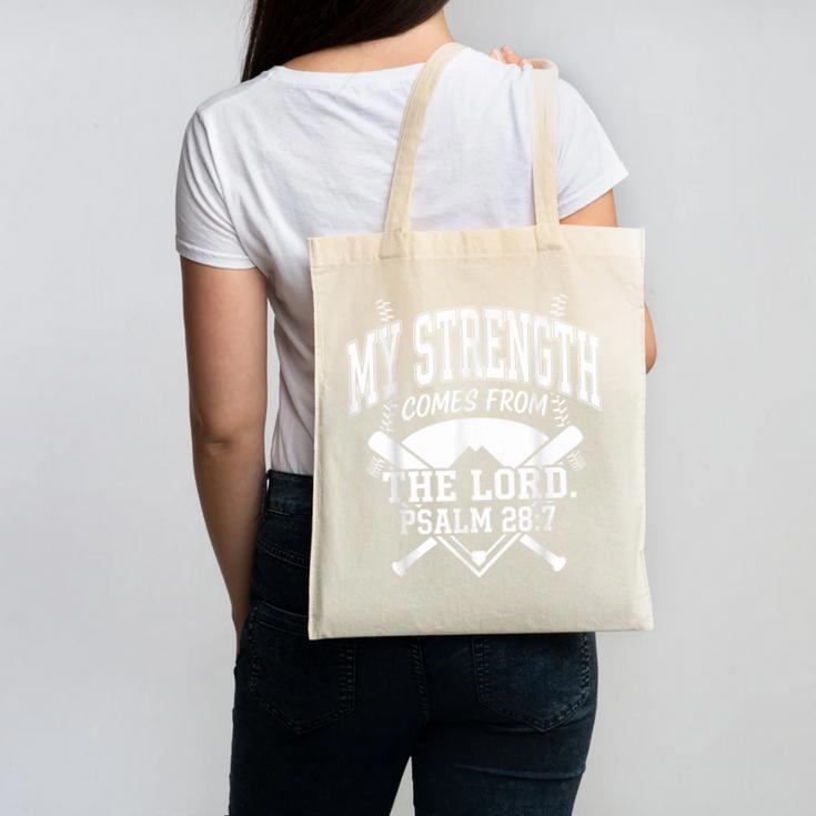 Christian Baseball My Strength Comes From The Lord Baseball Canvas Tote Bag Christian Baseball My Strength Comes From The Lord Baseball Canvas Tote Bag