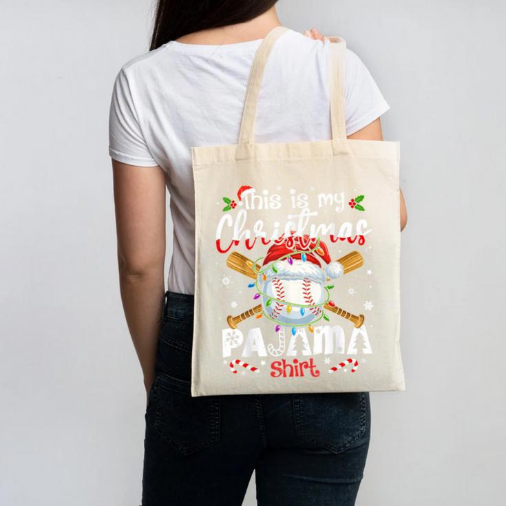 This Is My Christmas Pajama Shirt Baseball Xmas PJs Boys Men Canvas Tote Bag This Is My Christmas Pajama Shirt Baseball Xmas PJs Boys Men Canvas Tote Bag