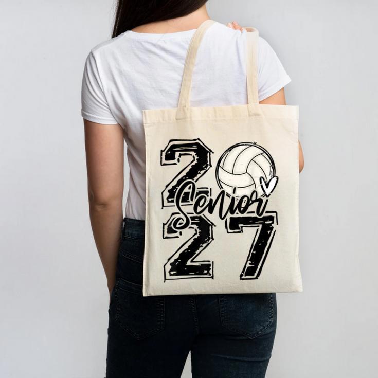 Class Of 2027 Volleyball Senior 2027 Back To School Canvas Tote Bag