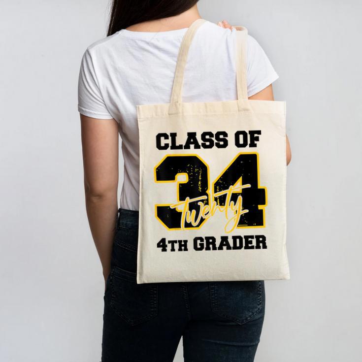 Class Of 2034 4th Grader Elementary School Back To School Canvas Tote Bag