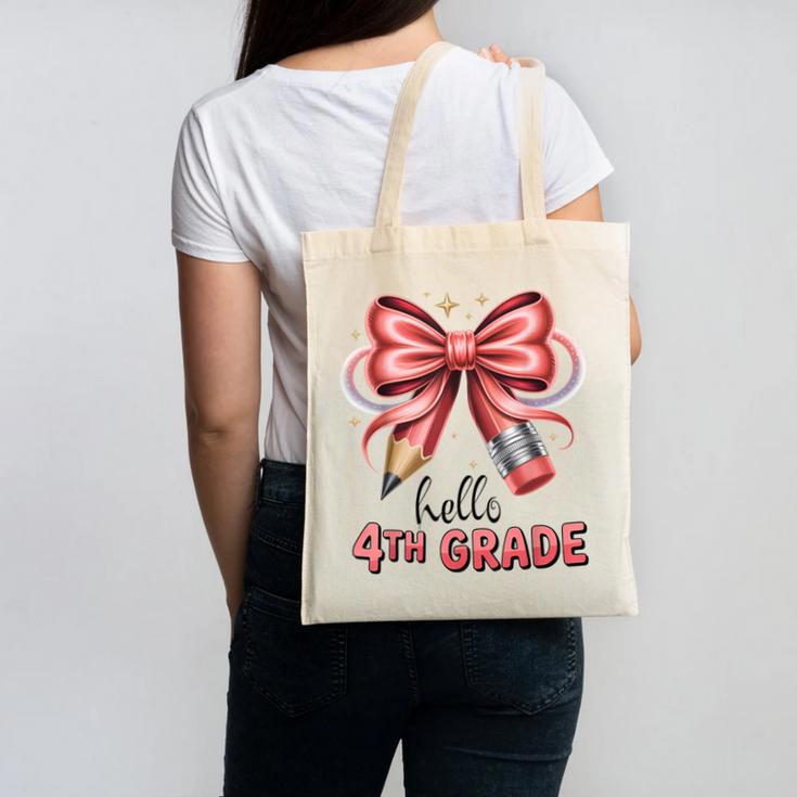 Coquette 4th Grade First Day Of Back To School Girls Outfits Canvas Tote Bag