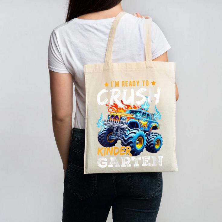 Crush Kindergarten Monster Truck Back To School Boys Canvas Tote Bag Crush Kindergarten Monster Truck Back To School Boys Canvas Tote Bag
