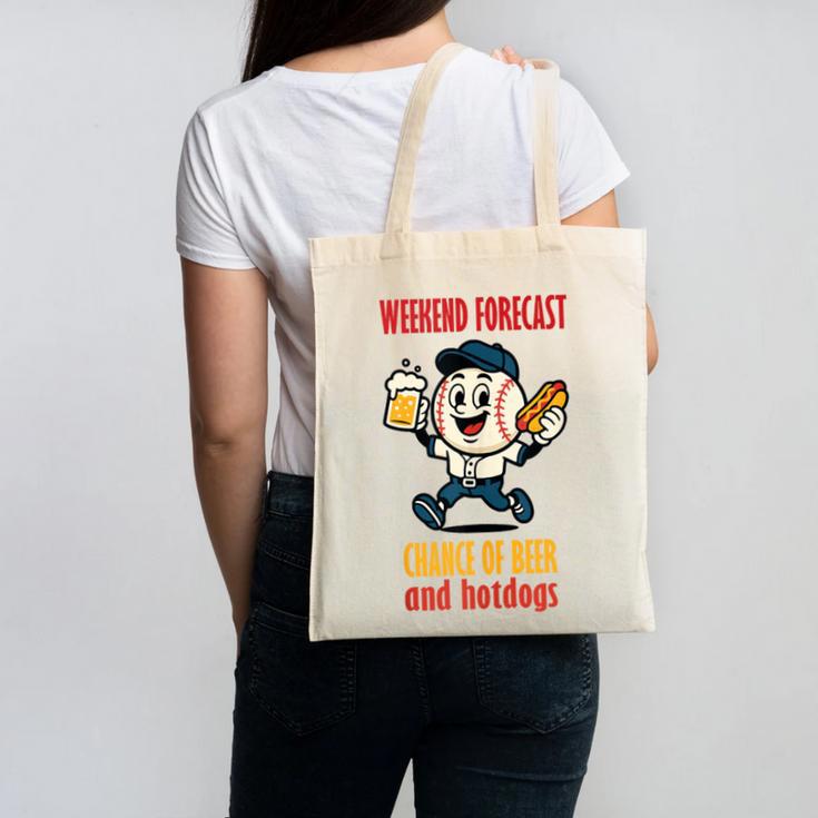 Cute Baseball Fan Weekend Forecast Change Of Beer And Hotdog Canvas Tote Bag Cute Baseball Fan Weekend Forecast Change Of Beer And Hotdog Canvas Tote Bag