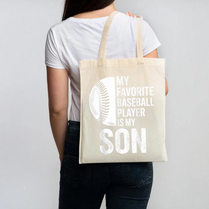Cute Favorite Baseball Player Is My Son Women Men Canvas Tote Bag