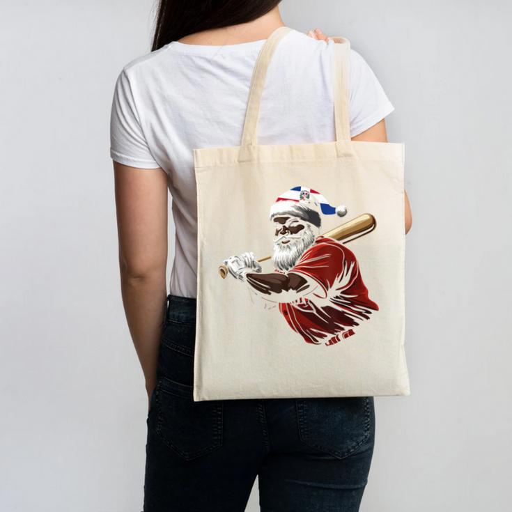 Dominican Republic Santa Christmas Baseball Beisbol Canvas Tote Bag Dominican Republic Santa Christmas Baseball Beisbol Canvas Tote Bag