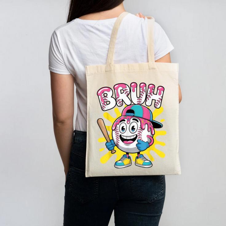 Drip Baseball Boy Youth Kid Ice Cream Dripping Baseball Bruh Canvas Tote Bag Drip Baseball Boy Youth Kid Ice Cream Dripping Baseball Bruh Canvas Tote Bag