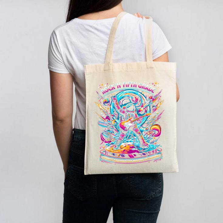 Fifth Grade Back To School Space Rocket Astronaut Canvas Tote Bag