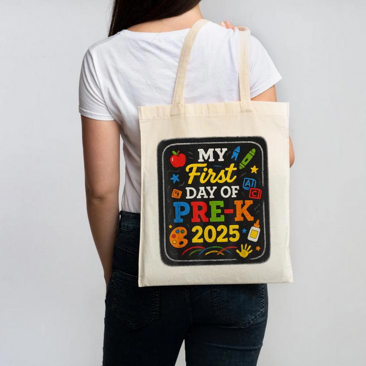 My First Day Of Pre-K 2025 Back To School Kids Canvas Tote Bag