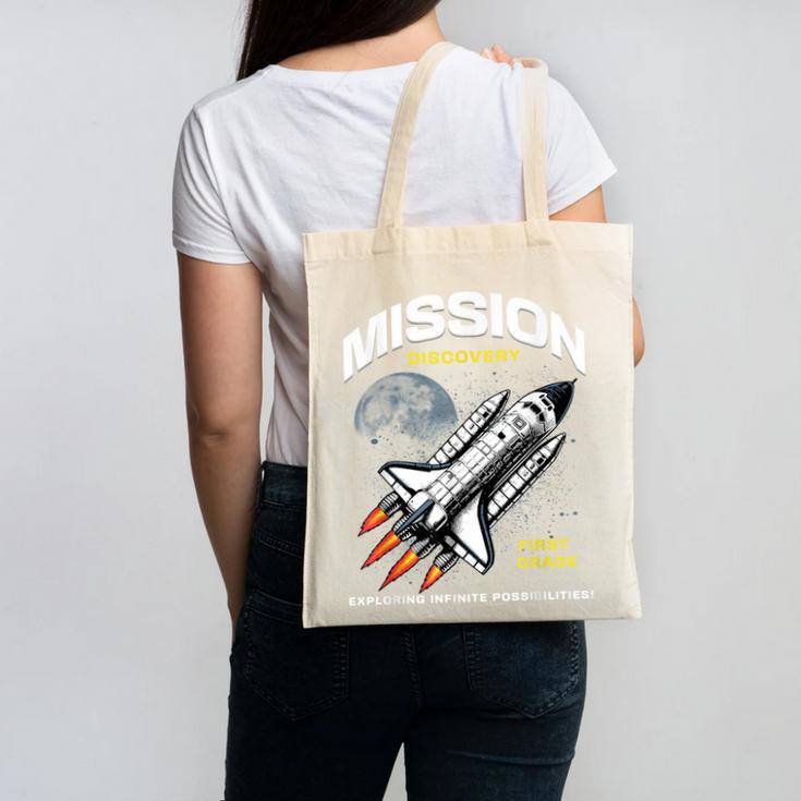 First Grade Back To School Space Rocket Astronaut Canvas Tote Bag First Grade Back To School Space Rocket Astronaut Canvas Tote Bag