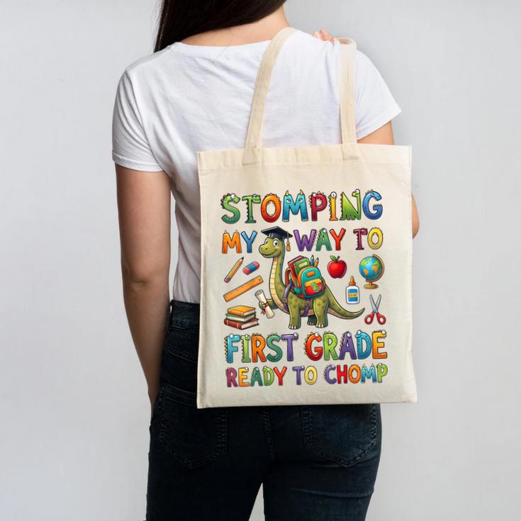 First Grade Graduation Dinosaur Dino Back To School Student Canvas Tote Bag First Grade Graduation Dinosaur Dino Back To School Student Canvas Tote Bag