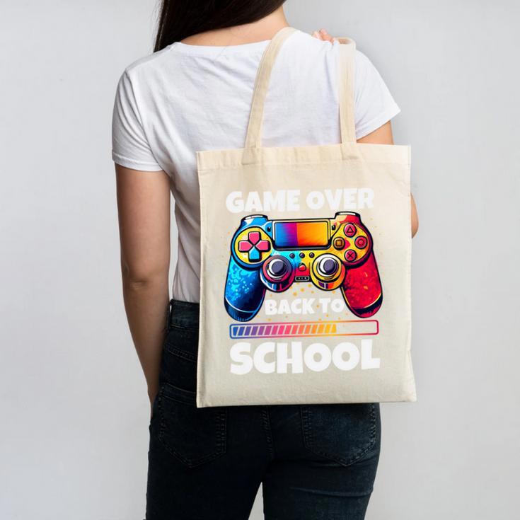 Game Over Back To School Gaming Controller Kids Gamer Premium Tri-Blend Canvas Tote Bag