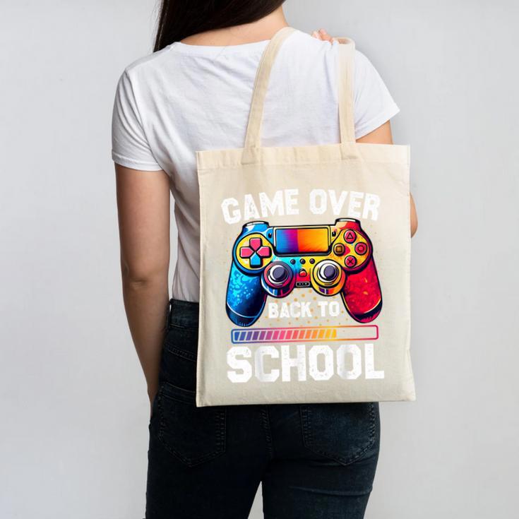 Game Over Back To School Shirt Kids First Day School Canvas Tote Bag