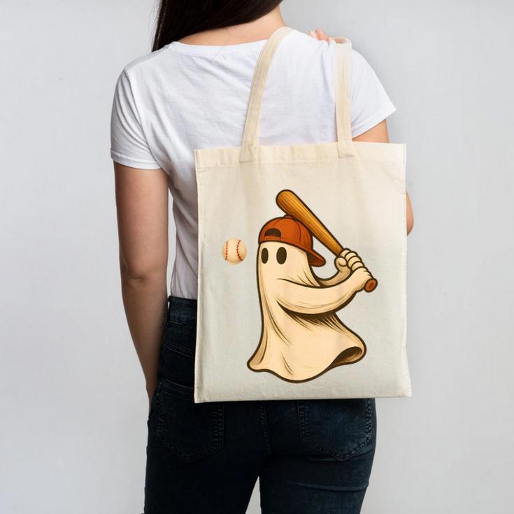Ghost Baseball Halloween Costume Men Boys Kids Canvas Tote Bag Ghost Baseball Halloween Costume Men Boys Kids Canvas Tote Bag