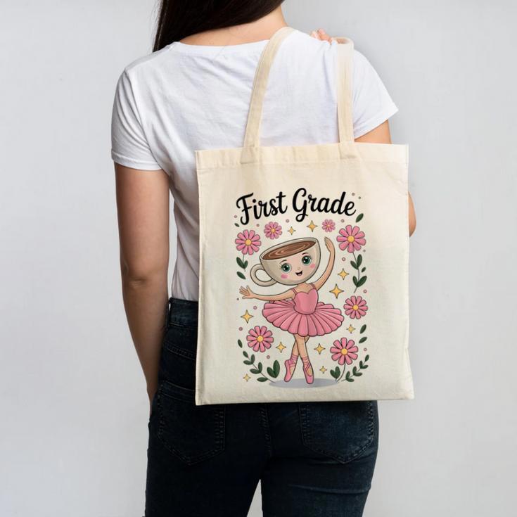 Girls Back To School Cappuccina Italian Brainrot First Grade Canvas Tote Bag Girls Back To School Cappuccina Italian Brainrot First Grade Canvas Tote Bag