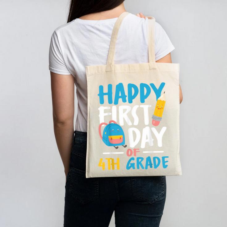 Happy First Day Of 4th Grade Student Back To School Canvas Tote Bag Happy First Day Of 4th Grade Student Back To School Canvas Tote Bag