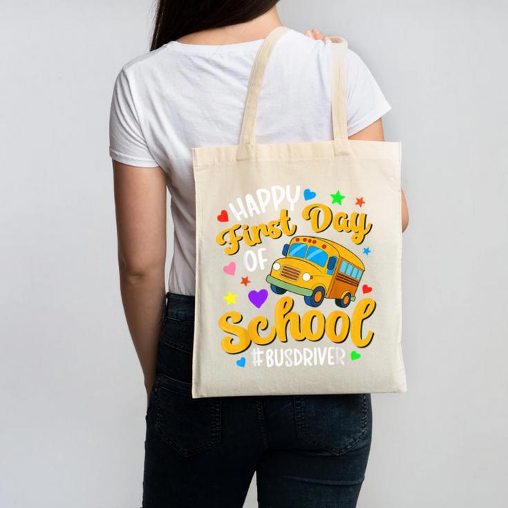 Happy First Day Of School Bus Driver Back To School Canvas Tote Bag