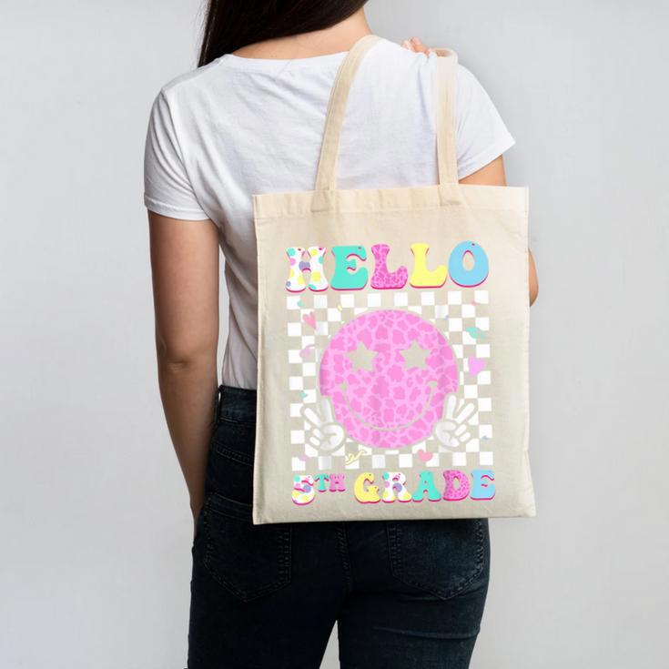 Hello 5th Grade Groovy Back To School Fifth Grade Girls Kids Canvas Tote Bag Hello 5th Grade Groovy Back To School Fifth Grade Girls Kids Canvas Tote Bag