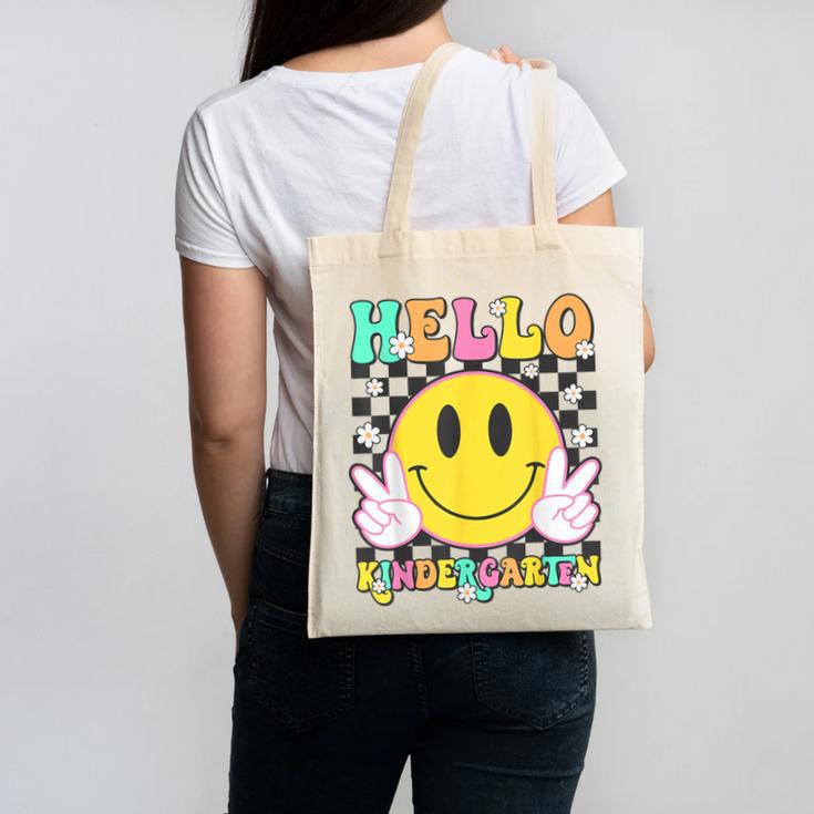Hello Kindergarten Smile Face Back To School Girl Kid Canvas Tote Bag