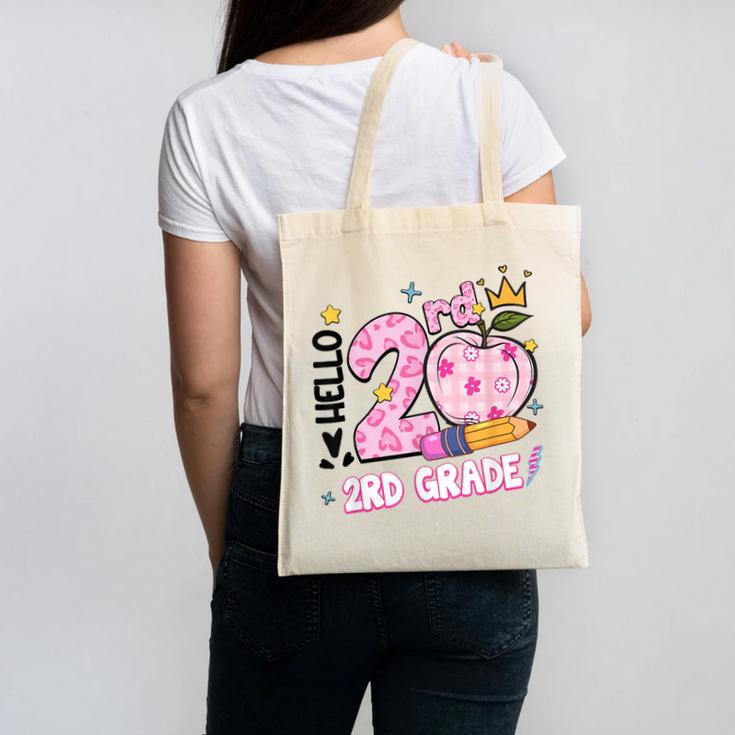 Hello Second 2nd Grade Leopard Tie Dye Girl Back To School Canvas Tote Bag