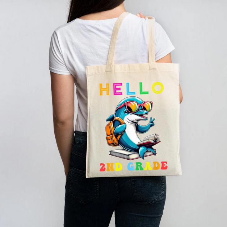 Hello Second Grade Dolphin Lover Back To School Kid Boy Girl Canvas Tote Bag Hello Second Grade Dolphin Lover Back To School Kid Boy Girl Canvas Tote Bag