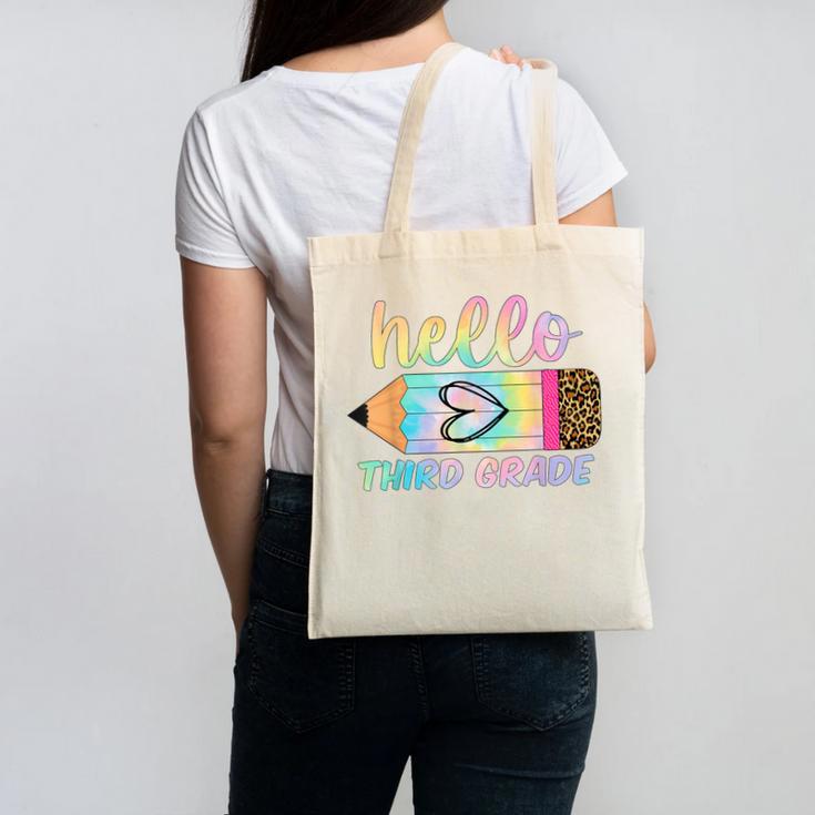 Hello Third Grade Back To School Pencil Tie Dye 3rd Grade Canvas Tote Bag Hello Third Grade Back To School Pencil Tie Dye 3rd Grade Canvas Tote Bag