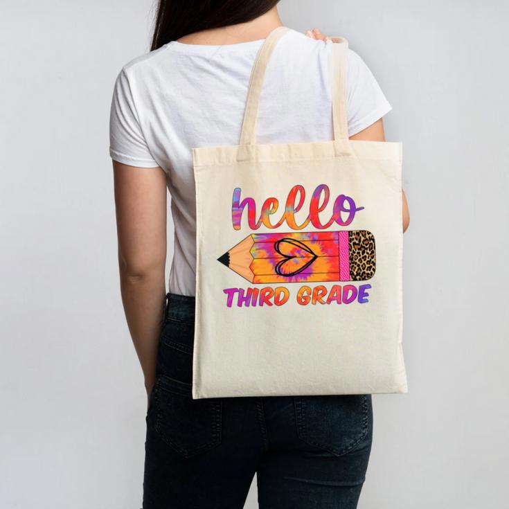 Hello Third Grade Back To School Pencil Tie Dye 3rd Grade Performance Canvas Tote Bag