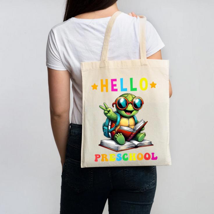 Hello Turtle Lovers From Back To School For Boys And Girls Canvas Tote Bag Hello Turtle Lovers From Back To School For Boys And Girls Canvas Tote Bag