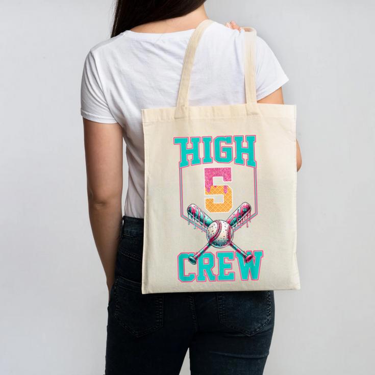 Hi 5 Birthday Party Decorations For Boy Baseball Drip 5th Canvas Tote Bag Hi 5 Birthday Party Decorations For Boy Baseball Drip 5th Canvas Tote Bag