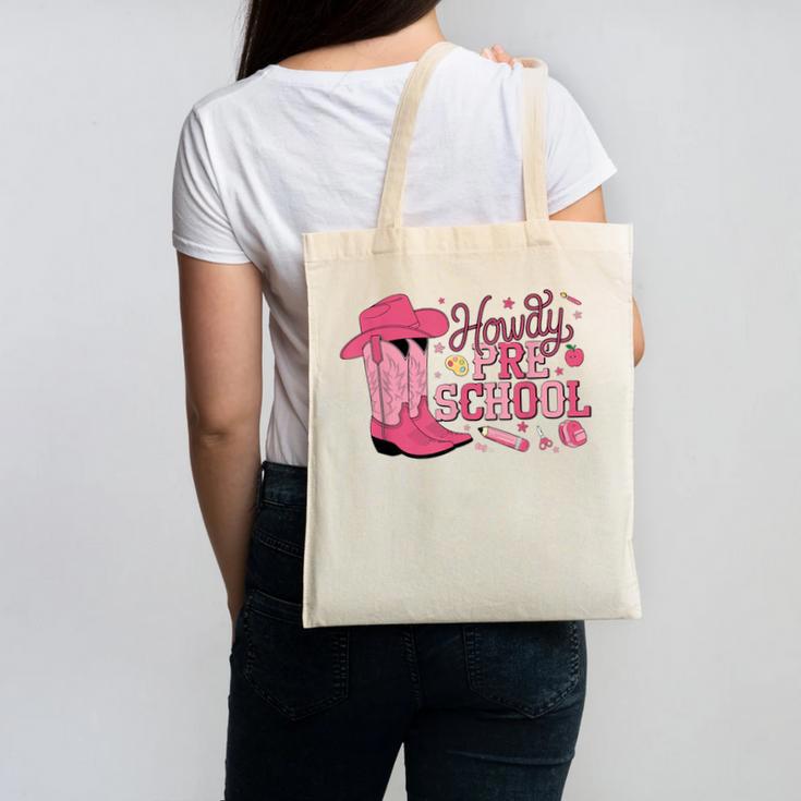 Howdy Preschool Back To School Western Cowboy Cowgirls Pre-K Canvas Tote Bag