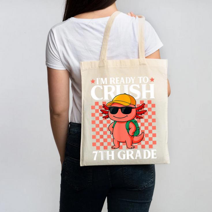 I'm Ready To Crush 7th Grade Axolotl Back To School Canvas Tote Bag