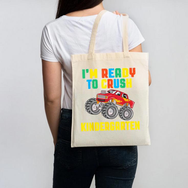 I'm Ready To Crush Kindergarten Dinosaur Back To School Boys Canvas Tote Bag I'm Ready To Crush Kindergarten Dinosaur Back To School Boys Canvas Tote Bag