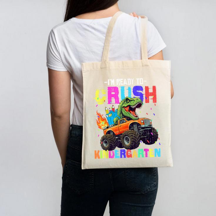 I'm Ready To Crush Kindergarten Dinosaur Dino Back To School Canvas Tote Bag I'm Ready To Crush Kindergarten Dinosaur Dino Back To School Canvas Tote Bag