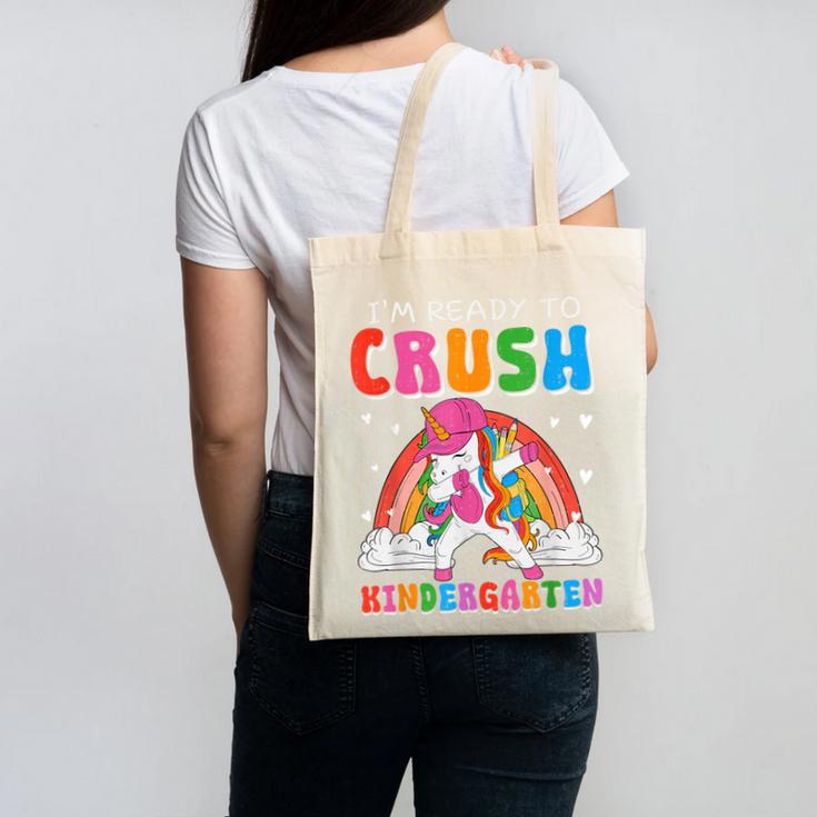 I'm Ready To Crush Kindergarten Unicorn Back To School Girls Canvas Tote Bag I'm Ready To Crush Kindergarten Unicorn Back To School Girls Canvas Tote Bag