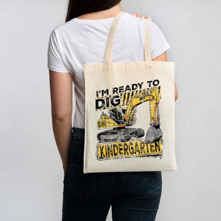 I'm Ready To Dig Kindergarten Back To School Excavator Canvas Tote Bag