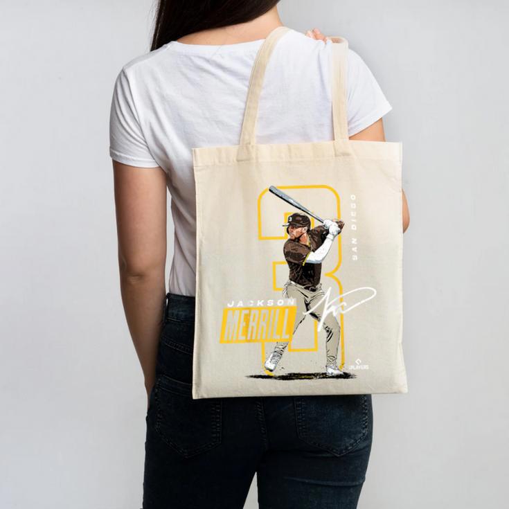 Jackson Merrill San Diego MLB Baseball Player MLBJME202M Canvas Tote Bag