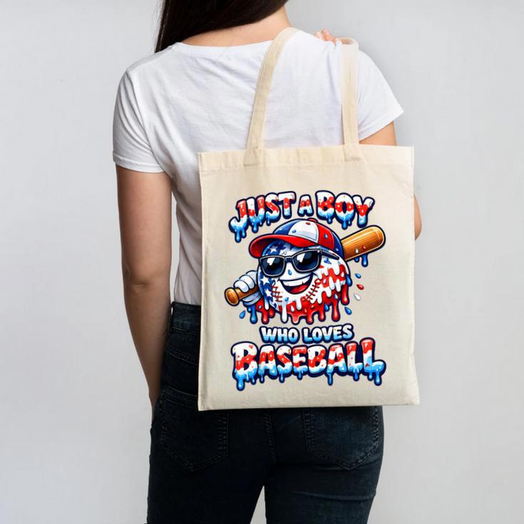 Just A Boy Who Loves Baseball Patriotic Drip For Youth Boys Canvas Tote Bag Just A Boy Who Loves Baseball Patriotic Drip For Youth Boys Canvas Tote Bag