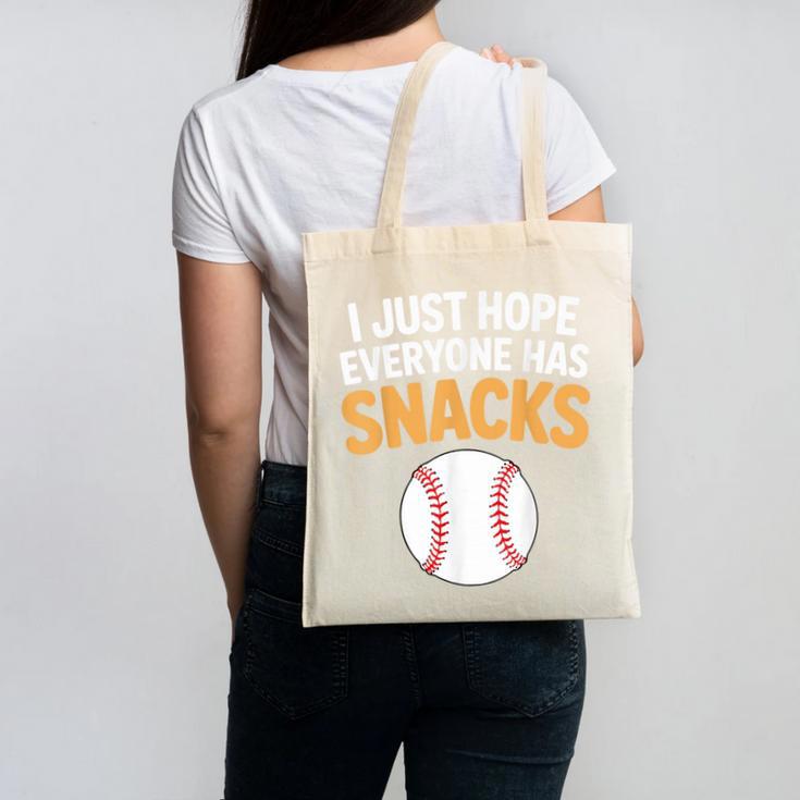 I Just Hope Everyone Has Snacks Baseball Game Day Fan Canvas Tote Bag