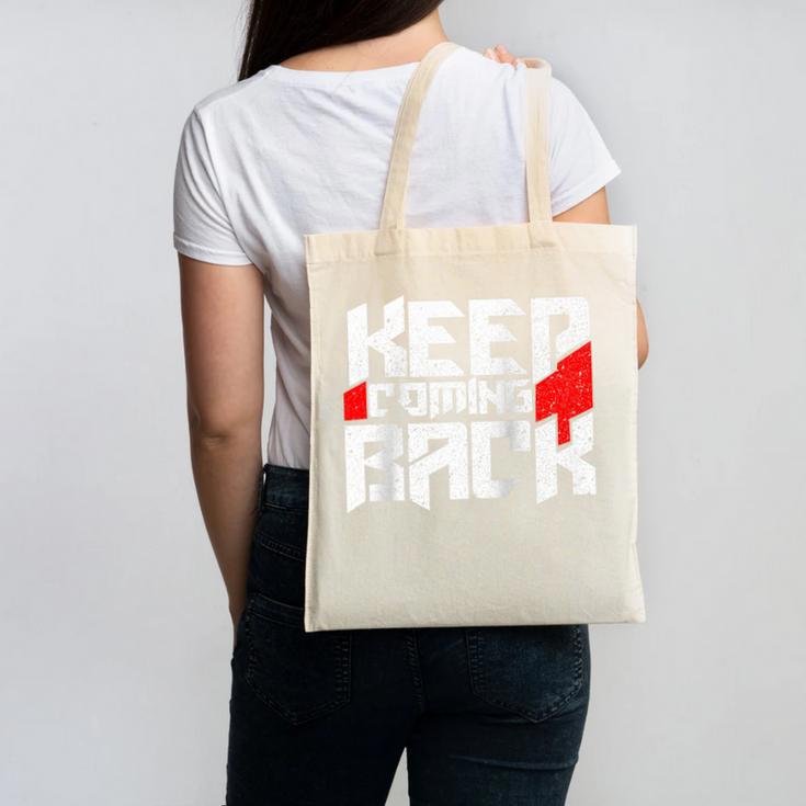Keep Coming Back Celebrate Recovery Rehab NA AA Raglan Baseball Tee Canvas Tote Bag
