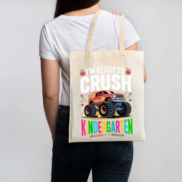 Kids Back To School I'm Ready To Crush Kindergarten For Boys Canvas Tote Bag Kids Back To School I'm Ready To Crush Kindergarten For Boys Canvas Tote Bag