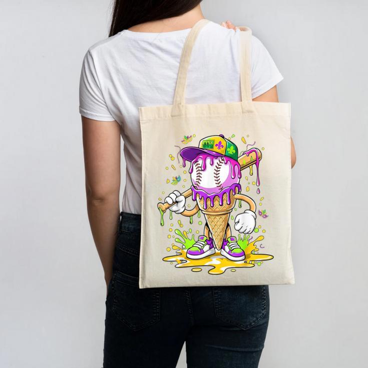 Kids Baseball Drip Ice Cream Apparel Kids Boys Mardi Gras Canvas Tote Bag Kids Baseball Drip Ice Cream Apparel Kids Boys Mardi Gras Canvas Tote Bag