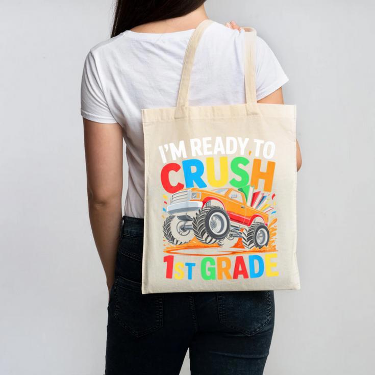 Kids I'm Ready To Crush 1st Grade Shirt Back To School Boy Canvas Tote Bag