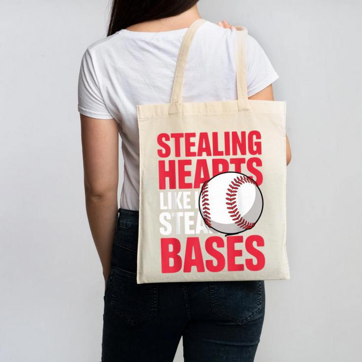 Kids Stealing Hearts Like I Steal Bases Cute Baseball Boys Canvas Tote Bag Kids Stealing Hearts Like I Steal Bases Cute Baseball Boys Canvas Tote Bag