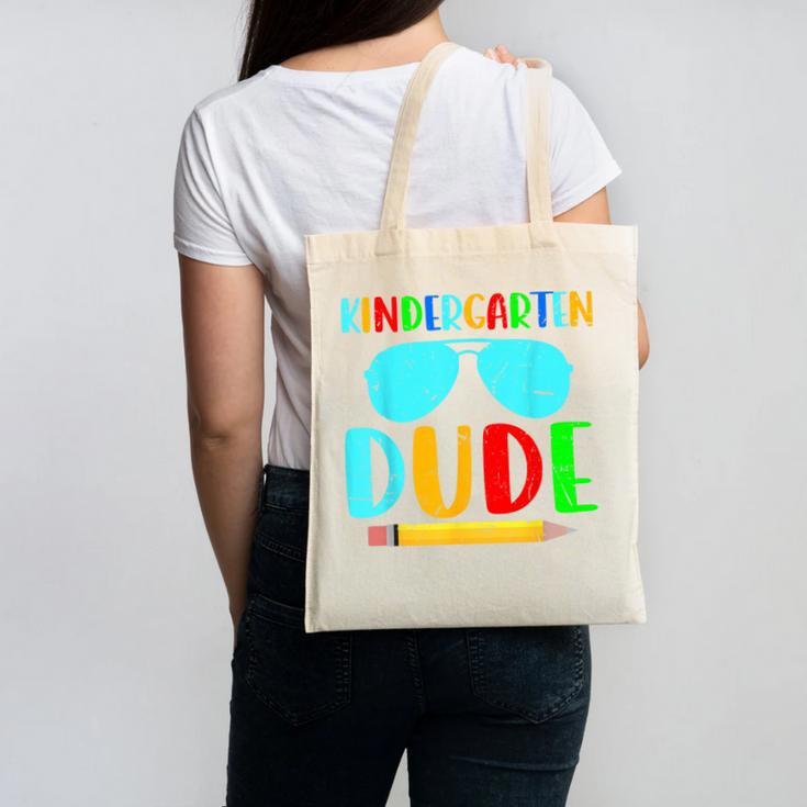 Kindergarten Dude First Day Back To School Kids Boys Canvas Tote Bag Kindergarten Dude First Day Back To School Kids Boys Canvas Tote Bag