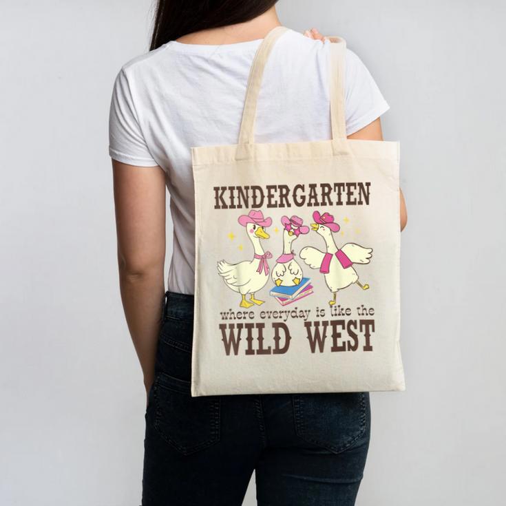 Kindergarten Wild West Goose Cowboy Goose Back To School Canvas Tote Bag Kindergarten Wild West Goose Cowboy Goose Back To School Canvas Tote Bag