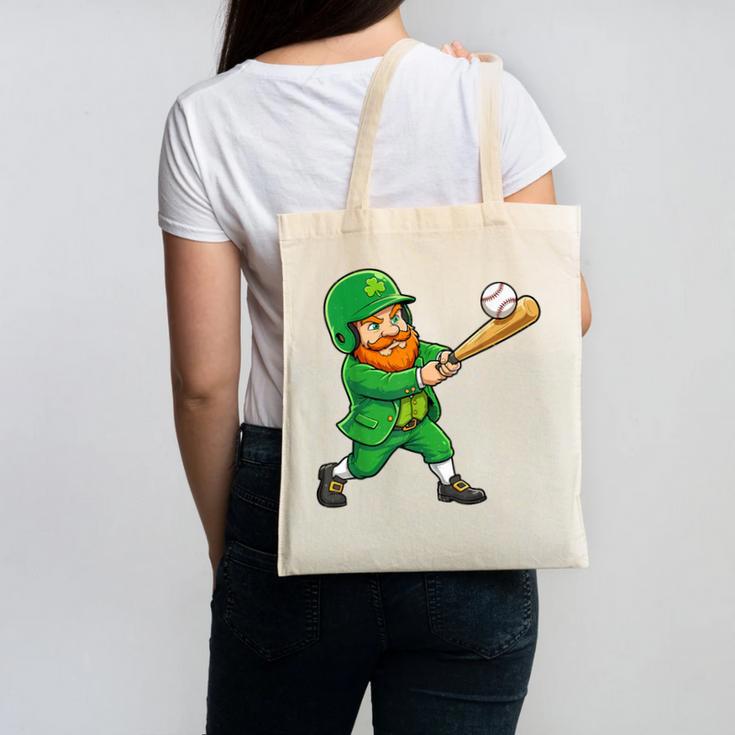 Leprechaun Playing Baseball St Patricks Day Men Boys Kids Canvas Tote Bag