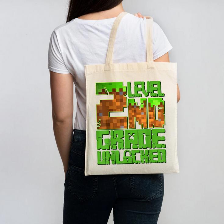 Level 2nd Grade Unlocked Game Pixel Kids Boy Back To School Canvas Tote Bag
